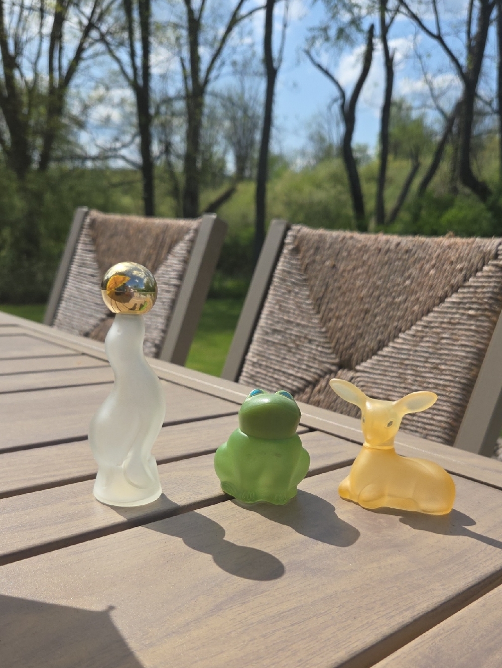 Frosted Glass Vintage Avon Empty (For Real) Animal Bottles